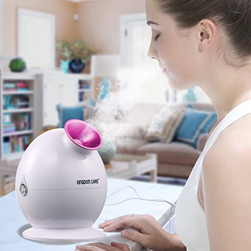 KINGDOMCARES Nano Ionic Hot Mist Facial Steamer Clear Blackheads Thermal Steamer Acne Fat Granule Warm Mist Moisturizing Cleansing Pores Personal Skin Care Sauna SPA Facial Atomizer Hydration Face Sprayer Rose
