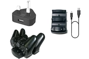 TheMax® Playstation 3 Chargers Adapter PS3 3 in 1 Chargers Station Charging [ Charger Station+Lead+UK Plug] for Playstation 3