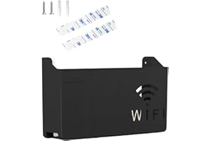 WEKUW Caja de Almacenamiento para Enrutador WiFi,Estante de Enrutador WiFi para Colgar en la Pared Soporte Router WiFi Pared Caja Router,para Sala de Estar de TV de Decoración del Hogar (Negro)