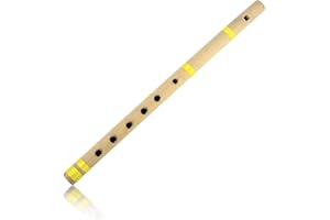 THE GREAT INDIAN BAZAAR Idea regalo unica per compleanno, 33 cm, autentico flauto indiano in bambù, con chiave a C, soffiatore in legno, strumento musicale, flauto dolce, bansuri, tradizionale, fatto a mano
