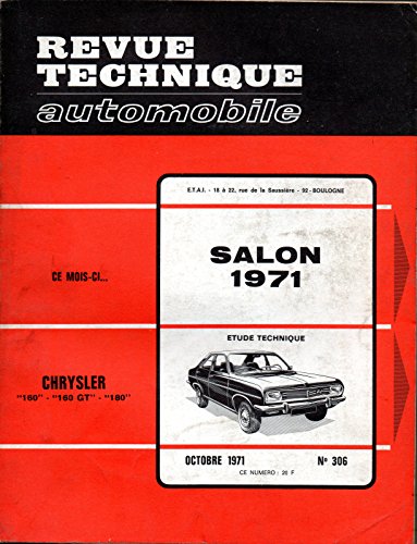 REVUE TECHNIQUE AUTOMOBILE N° 306 CHRYSLER 160 / 160 GT / 180