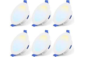 ‎CLOKSH LED Einbaustrahler 230V Flach Dimmbar LED Spots 6W IP44 Bad Einbauleuchten Deckenspots Deckenstrahler, Warmweiß 3000K Neutralweiß 4000K Kaltweiß 6000K Einbauspots für Badezimmer Küche Wohnzimmer