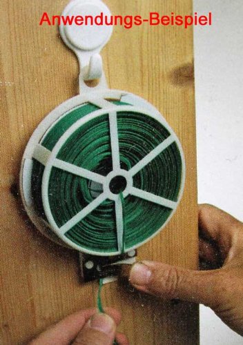 1 Rolle Pflanzendraht 50m,integrierter Cutter,Pflanzen Blumen Bastel Draht, grün (LHS) - 4