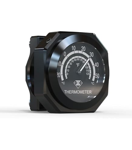 Thermomètre De Guidon Moto Riloer - Alliage Aluminium étanche, Lecture Nocturne, Compatible Yamaha Kawasaki Suzuki Honda