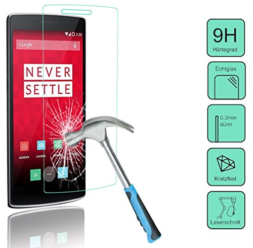 Panzerglas Folie für das Oneplus One --- Tempered Glass Hartglas Displayschutz mit Härtegrad 9H nur 0,3 mm dick --- inkl. PATONA Displaypad
