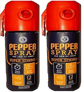 Viewers Pepper spray 55 ml protection and self defence for women men and girls Pepper stream spray (Pack of 2 Red)