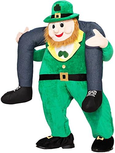 Adult Step In Ride On Leprechaun St Patricks Shoulder Carry Fancy Dress Costume