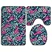 Produktbild IconSymbol Non-Slip 3 Piece Bathroom Carpet Set Crustacean Ditsy Memory Foam Extra Soft Contour Mat Combination