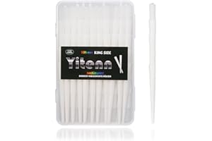 YiTenn 110 stück 108mm King Size Konisch Vorgedrehte Hülsen, Vorgedrehte Joint Tubes Cones, Conische Tubes mit Filter, mit Kunststoff Putter (Weiß)