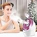 OKACHI GLIYA Nano Facial Steamer Ionic Hot Mist Face Steamer Professional Open Pores Skin Treatment for Blackhead & Acne Portable Inhaler Spa Relieve Sinus Cleansing Pores - Rose Red