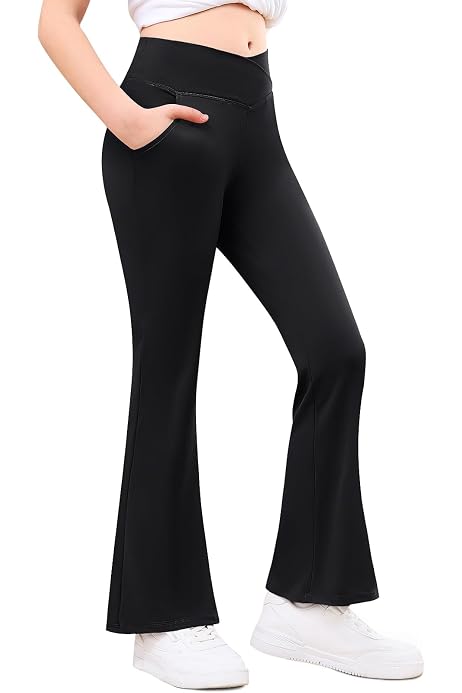 Pantalon Large Pour Fille Ample Et Fluide - Taille Haute En Polyester Léger - Jambes Larges Confortables - 6 à 15 Ans