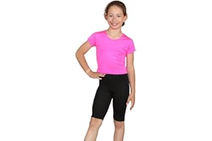 janisramone Girls Kids New Plain Stretchy Dance Gymnastics Sports PE School Game Summer Cycling Shorts Pants