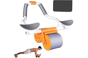 LXWINNER Rimbalzo automatico della ruota addominale,Rullo addominale con ginocchiera,Ruota a Rullo per Addestratore Addominali Fitness per Allenamento in Palestra,con Stuoia