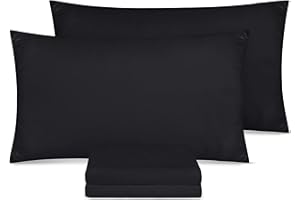 Utopia Bedding - Federe Set Di 4-50 x 75 Cm - Copricuscino In Poliestere - Morbida Spazzolata Microfibra Federe Con Chiusura A Busta - Nero