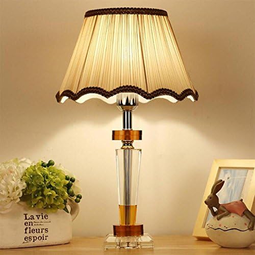 Simple modern crystal table lamp bedroom bedside warm table lamp warm light living room lights , 300*500