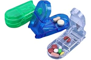 anglerholics Pill Cutter, Pill Splitter with Blade and Storage Compartment for Small or Large Pills Cut in Half Quarter for Pills Tablets (Pink)