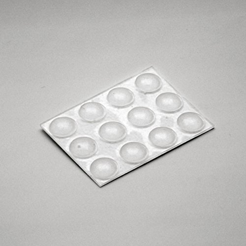 ajile - 12 Stücke - Selbstklebend KUPPELFÖRMIGER Anschlagpuffer 7.9 x 2.2 TRANSPARENT Anschlagdämpfer für Möbelglastüren Küchenschränke Schubladen Haushaltgeräte Möbelpuffer
