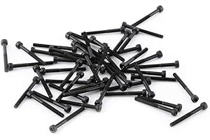 Juego de tornillos de cabeza hueca, Akozon Tornillos de cabeza hexagonal negra M3 Aleación de grado 12.9 Acero carbono(M3*30mm,Partially Threaded-50 pcs)