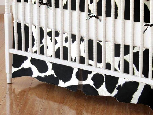 SheetWorld - Crib Skirt (28 x 52) - Black Cow - Made In USA by sheetworld