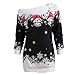 Produktbild Sannysis Damen Anker Weg von der Schulter Sweatshirt Pullover Tops Blusen Weihnachtspulli Sweater Pullover Merry Christmas Rentier Weihnachten Pulli