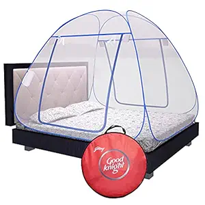 Good knight Mosquito Net for Double Bed, King-Size, Strong 30GSM net, High Durability, Foldable, Corrosion Resistant, Lightweight - Blue