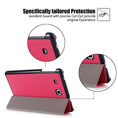 tinxi® Für Samsung Galaxy Tab A 7,0 Case, Kunstleder Tasche für Samsung Galaxy Tab A 7,0 T280 7 zoll (17,78 cm) Tasche Folio Tablet cover Flip Case Schutz hülle mit Standfunktion Sleep-Wakeup Funktion, rosa - 3