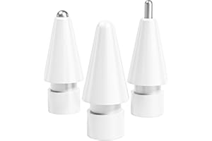 Qreninv Replacement Tips for Apple Pencil 1st/2nd Generation, Metal Pen Tips for iPad Pro Pencil with Precise Control, Fine Point, Pen-Like Nibs(3 Pack)