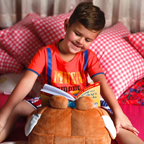 Kinder iPad und Tablethalter fürs Auto, Reisen oder fürs Lesen im Bett – Hund Kuscheltier Buchhalter & Lesekissen – Ideal für Jungen, Mädchen & Kinder aller Altersstufen - 8