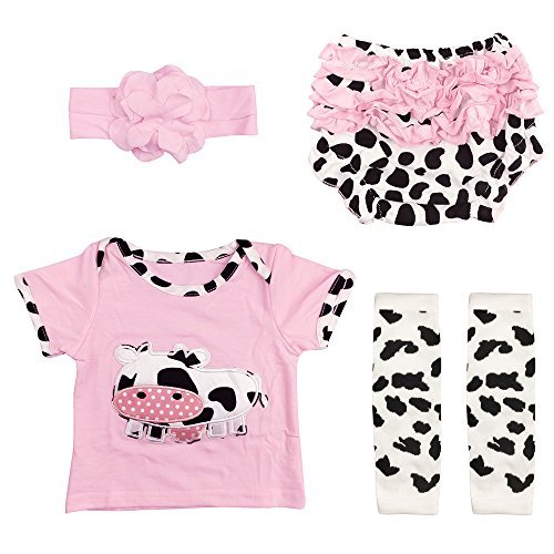Yesteria Tenue Reborn Bébé pour Poupée de 50-55 cm Modèles Vache Rose