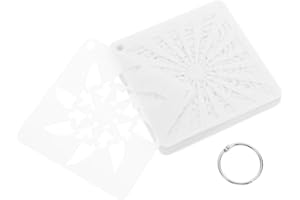 DIYEAH Mandala Drawing Stencil 36pcs Flower Hollow Square Shape Journal Tile Stencil Mandala Template DIY Hollow Molds for Painting Decor Number White Stone