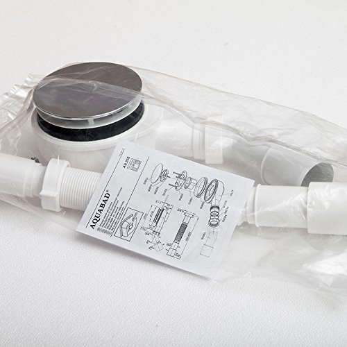 Aquabad TRAPFLEX® Ablaufgarnitur Set Extraflach Chrom inkl. Ø90mm Siphon, Ablaufbogen und Flexanschluss - 7