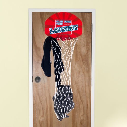 Slam Dunk Your Laundry Over the Door Basketball Net Bag Kids Storage Organiser