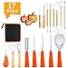 Produktbild GIANOLUC 17 Stück Halloween Kürbis Schnitzset, Wiederverwendbare Schnitz-Werkzeuge, Halloween Edelstahl Kürbis Schnitzwerkzeuge, Carving Set Kürbis Tranchiermesser für Kinder Halloween Dekoration