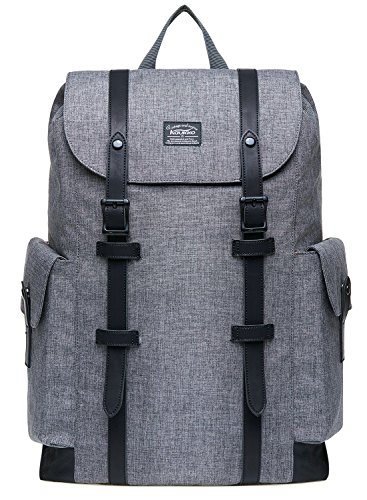 Rucksack Damen Herren Vintage KAUKKO Reiserucksack Studenten Rucksack Laptop Rucksack f  r 14  Notebook L  ssiger Daypacks Schultaschen of 2 Side Pock