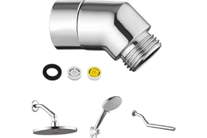 DOUSELLA Handbrause Adapter 45 Grad Regendusche Duschkopf Adapter Duschschläuche Adapter Verlängerung Handbrause Adapter Winkel Winkelstück für Handbrause Beweglich Duscharmanschluss