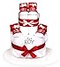 Produktbild Babygeschenk WINDELTORTE Junge rot/weiß "Its a Boy" weißes Lätzchen mit Druck+ 2 paar Babysocken + kostenlose Grußkarte - by Trend Mama®