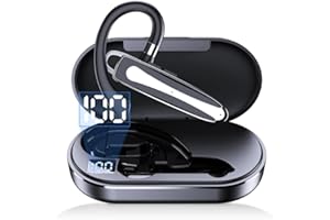 Hsility Bluetooth Earpiece V5.3 USB-C Charge Waterproof Phone Headset for Trucker (With Case)