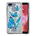 Price comparison product image HopMore Silicone Case for Xiaomi Redmi 6 / 6A Glitter 3D Liquid Case Clear with Design Shockproof Protective Cover Slim Gel Transparent Rubber Thin Bumper Bling Backcover - Blue butterfly