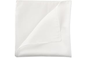 WLLHYF Einstecktücher aus Seide für Herren Einfarbig 34,9 x 34,9 cm, Weiches Vorgefaltetes Einstecktuch Weiße Taschentücher Herrenanzug-Zubehör für Hochzeitsfeier