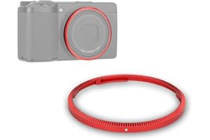 JJC Anillo de Lente de Metal para Cámara Ricoh GR III GR3 GR III HDF, Sustituye al Anillo Original Ricoh o Anillo GN-1 (Rojo)