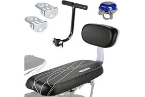 HONEYHOUSE Set di cuscini per sedile posteriore per bicicletta, seggiolino per bici portabambini con bracciolo poggiapiedi Cuscino per sedile schienale per bicicletta Campanello