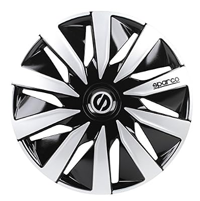SPARCO SPC1691BKSV Enjoliveur Lazio, Noir/Argent, Set de 4, 16"