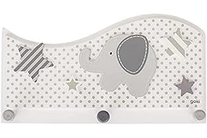Goki 60737 Wardrobe Elephant/Stars Wooden Grey