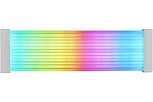 Mars Gaming MCA-24X, Osłona ARGB na Kabla Zasilającego 24PIN ATX do Płyty Głównej, Ultra-jasne LEDy, Zsynchronizowane Oświetlenie ARGB, Silikonowy Kabel z Bocznym Paskiem Oświetlenia