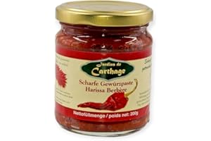 FOODERIO ORIENTAL FOOD TRADE Harissa Pasta Jardins de Carthage – mieszanka przypraw Harissa Berbere z Tunezji – naturalnie suszona i wędzona – wegetariańska i wegańska – 1 x puszka 200 g (200 g)