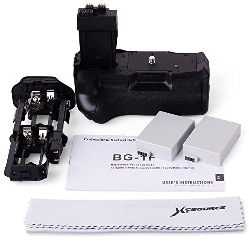 XCSOURCE   Poign  e d alimentation pour appareil photo Canon EOS 550D 600D 650D 700D   2 Batteries LF577