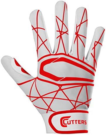 Cutters Gloves Youth Lead Off 2.0 Batting Gloves, White/Red, Large
