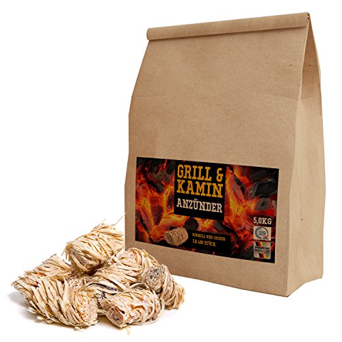 5 kg (ca. 400 Stück) Bioanzünder, Grillanzünder, Holzwolle und Wachs – Marke: Panorama24 - 2