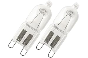 Sunglow Bombilla Halógena G9 40W para Horno, Blanca Cálida Regulable 230V 2700K 520LM, Resistente al Calor 300°C Apta para Bombillas de Horno, Hornos Microondas, Lámparas de Mesa, 2 Piezas
