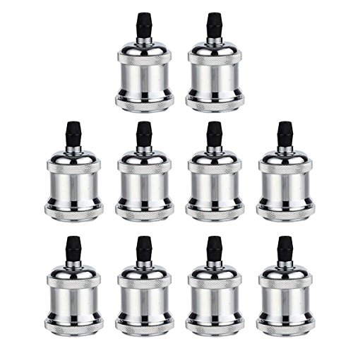 Preisvergleich Produktbild GreenSun 10 Stück Edison E27 Antique Alu Lampenfassung Deckenfassung Fassung Socket Lampenfuss Retro Vintage Halter fuer Haengeleuchte Deckenleuchte Adapter Beleuchtung Sockel G04